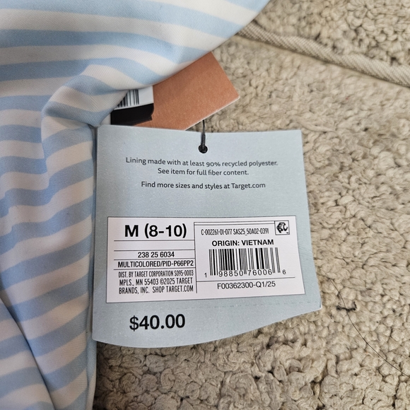 Shade & Shore Striped One-Piece Swimsuit – Size M (8–10) – NWT - Picture 6 of 10